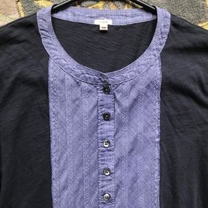 3 FOR 15⚡️J. Crew Tuxedo Henley 3/4 Sleeve Top